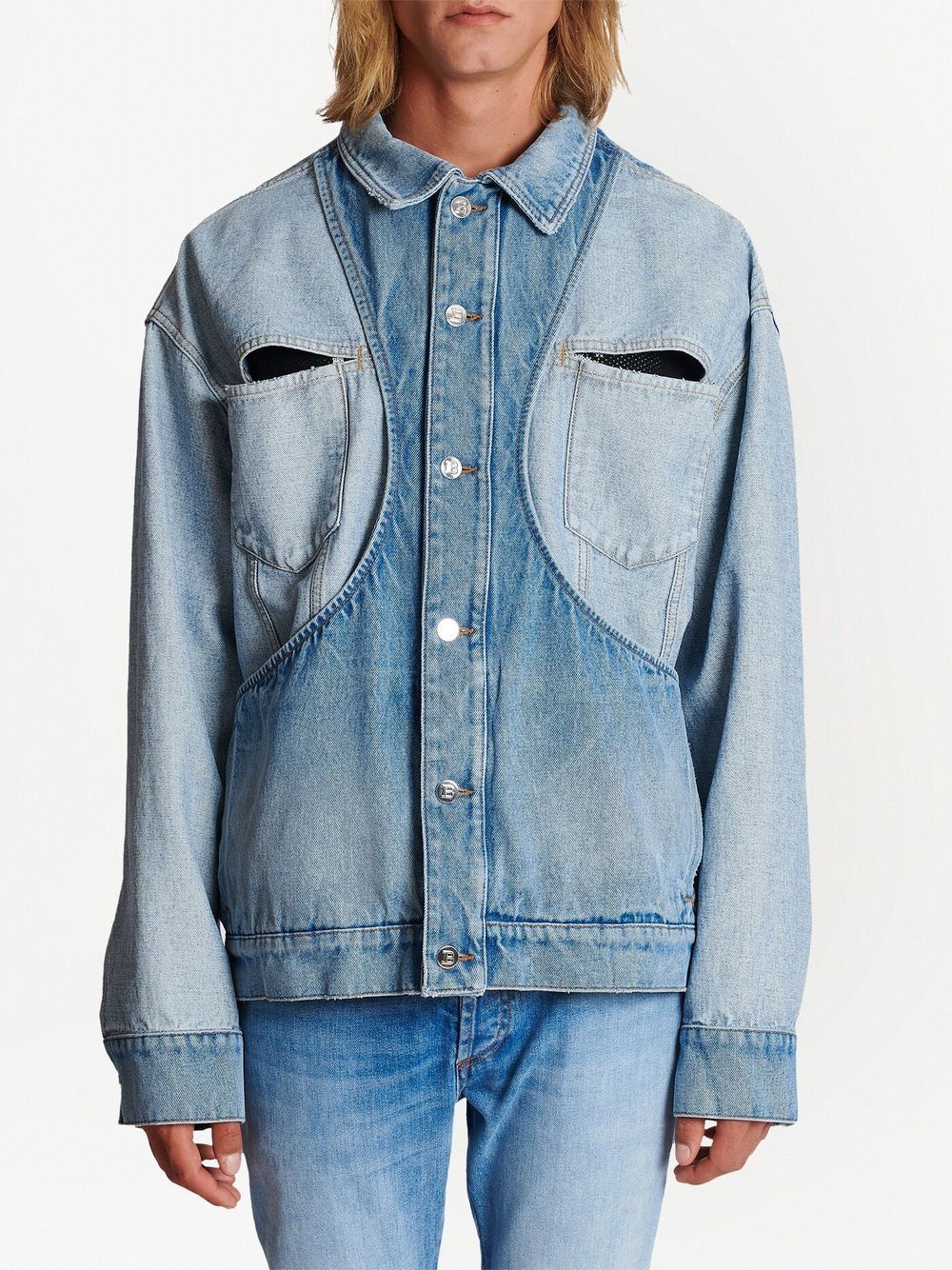 Panelled-Design Denim Jacket - Image 4