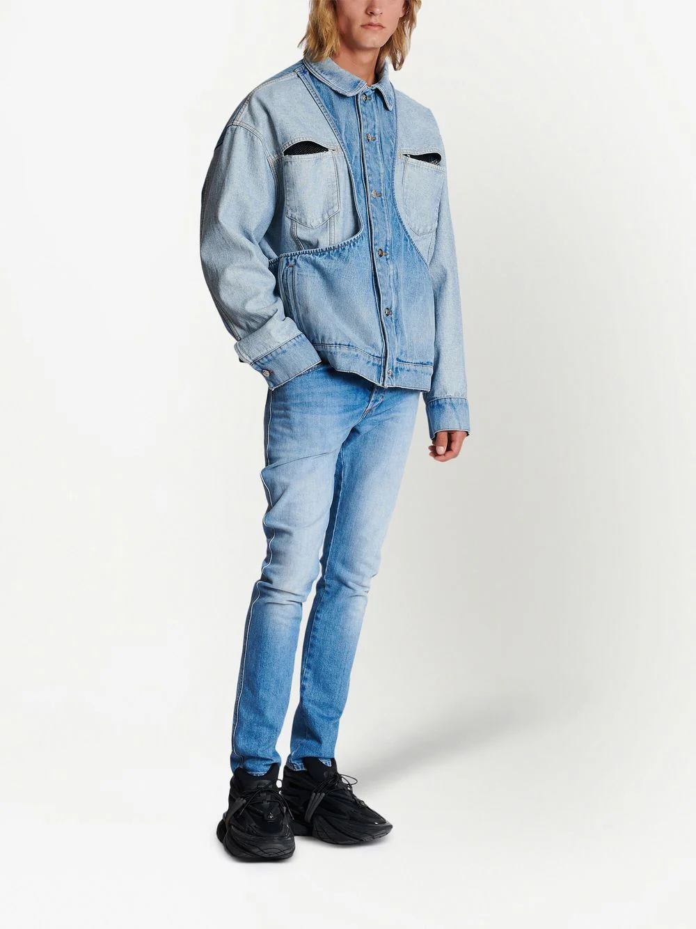 Panelled-Design Denim Jacket - Image 5
