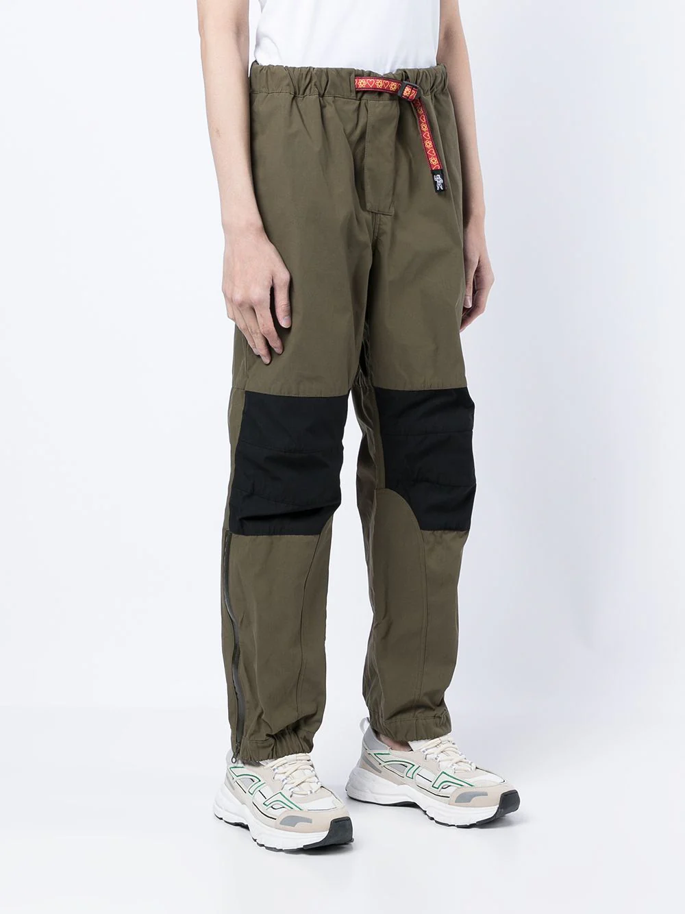 Panelled Drawstring-Waist Straight-Leg Trousers - Image 3