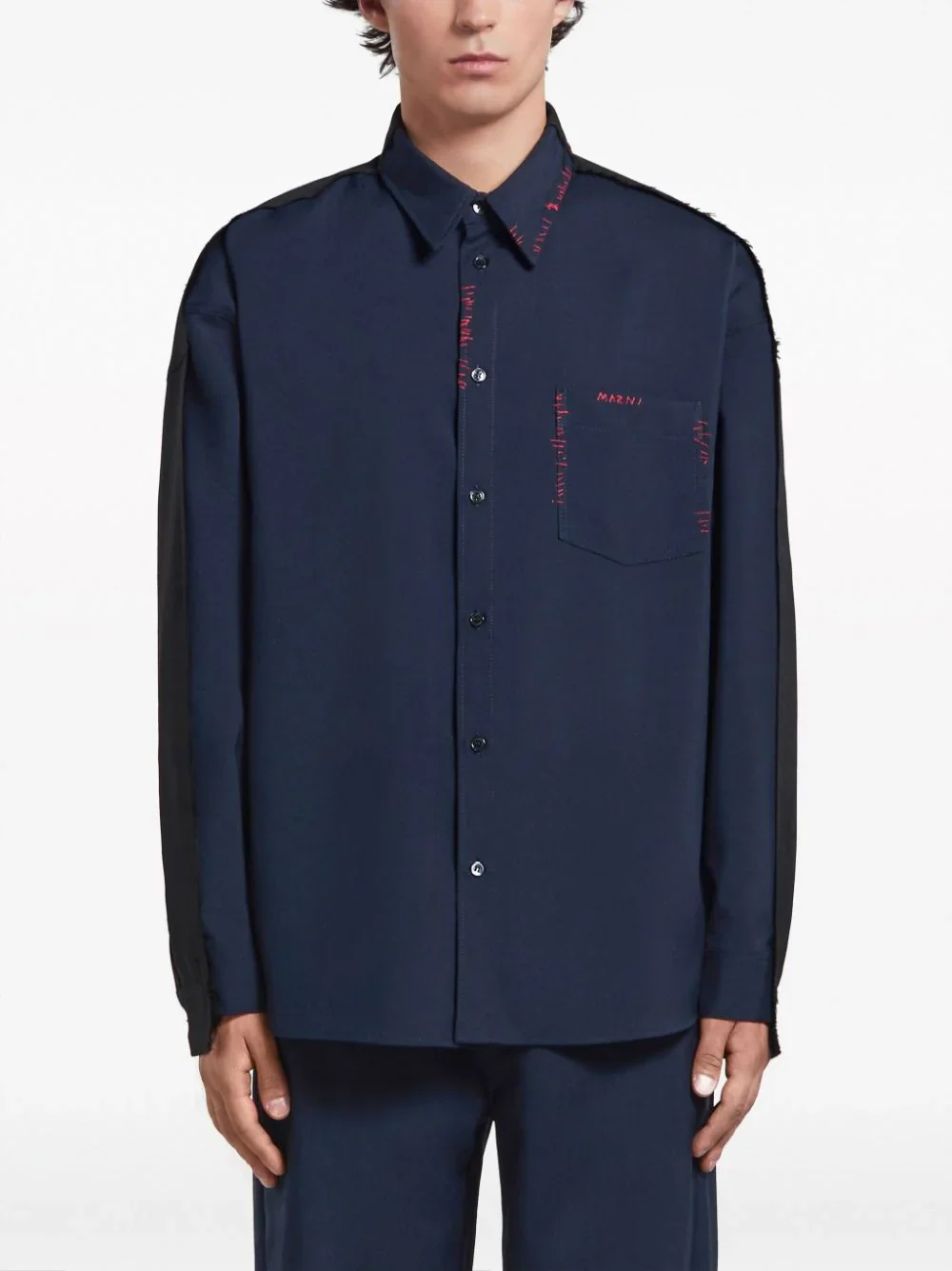 Panelled Virgin-Wool Shirt - Image 2