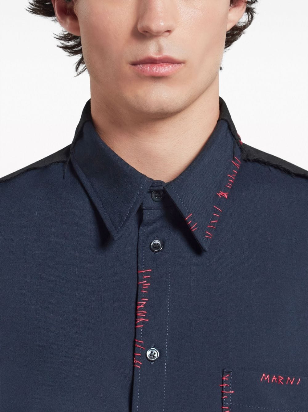 Panelled Virgin-Wool Shirt - Image 4