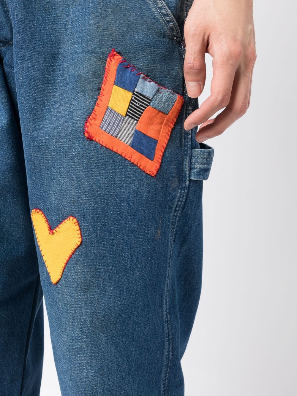 Patch-Detail Drawstring Jeans - Image 2