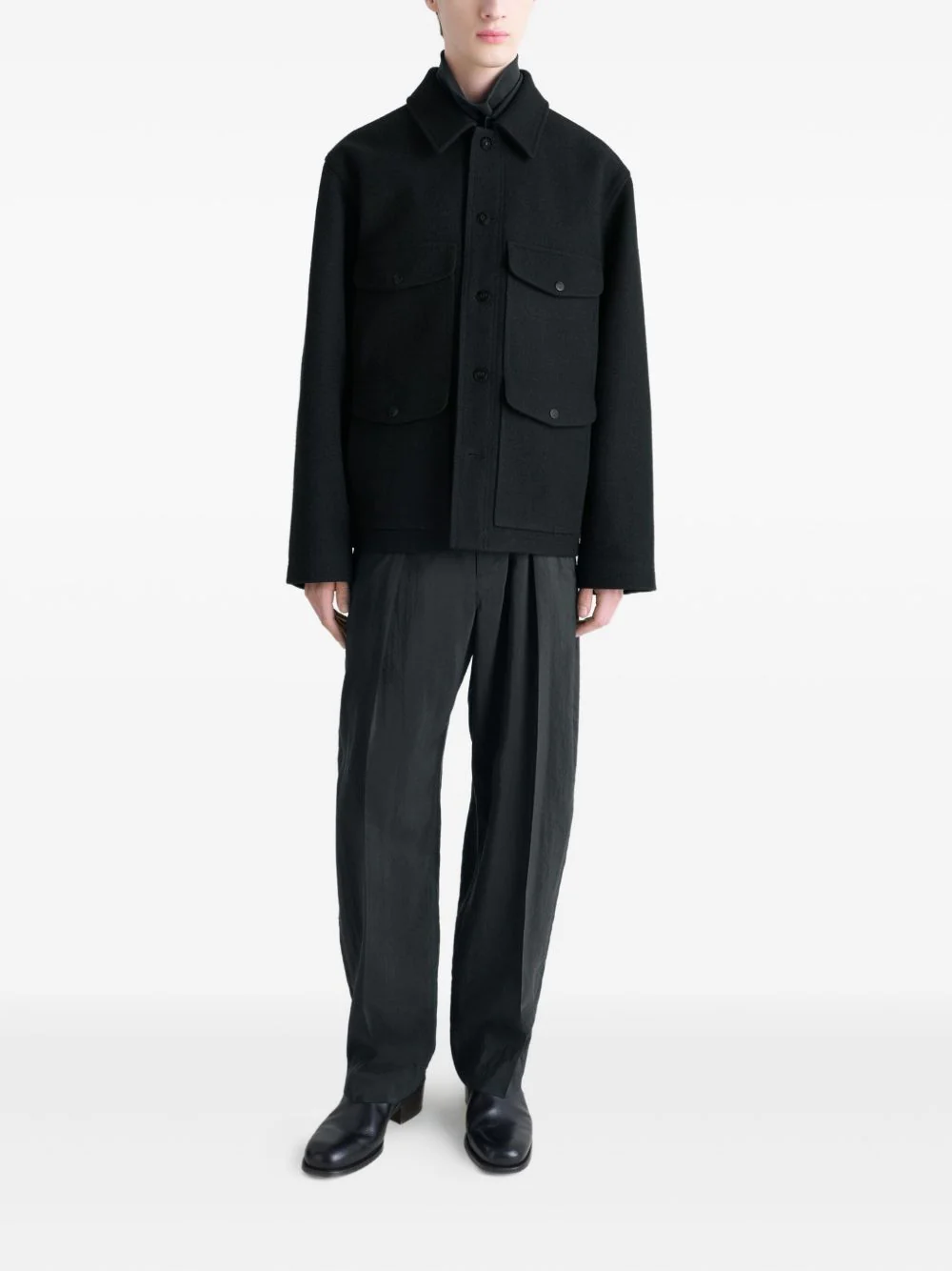 Patch-Pocket Buttoned Shirt Jacket - Image 5
