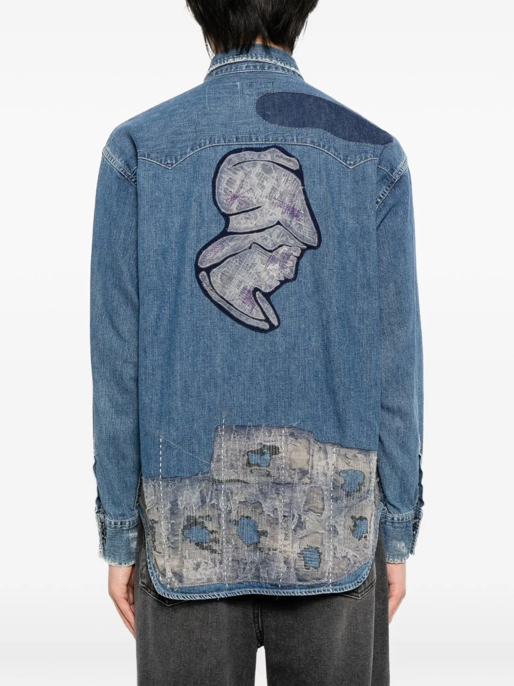 Patch-Work Denim Shirt - Image 3
