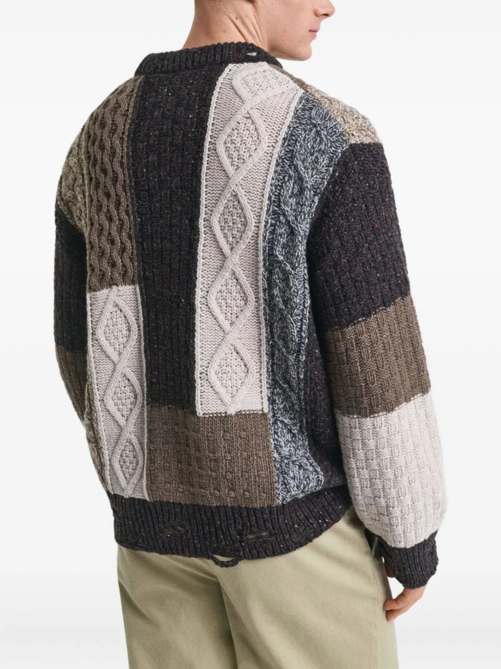 Patchwork Cable-Knit Sweater - Image 3