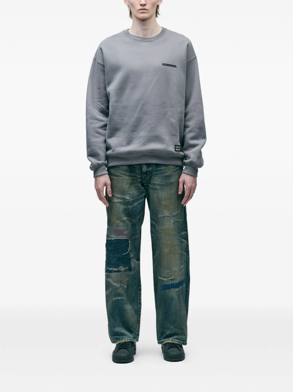 Patchwork Cotton Jeans - Image 5