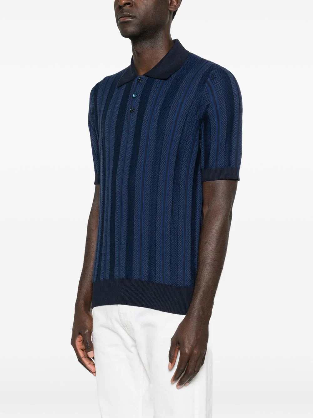 Patterned Short-Sleeve Polo Shirt - Image 3