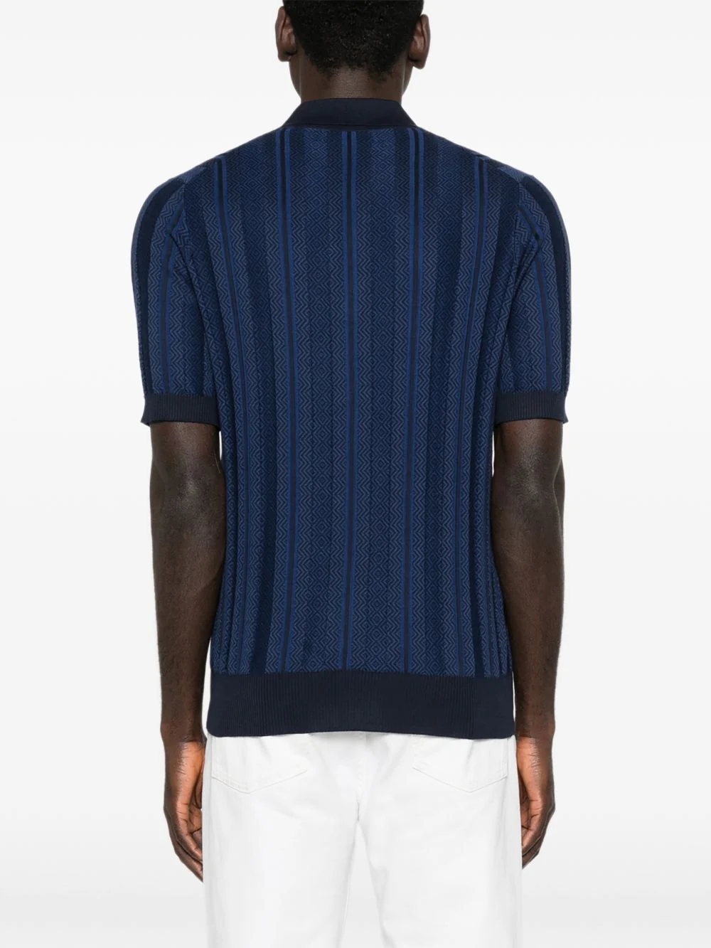 Patterned Short-Sleeve Polo Shirt - Image 5