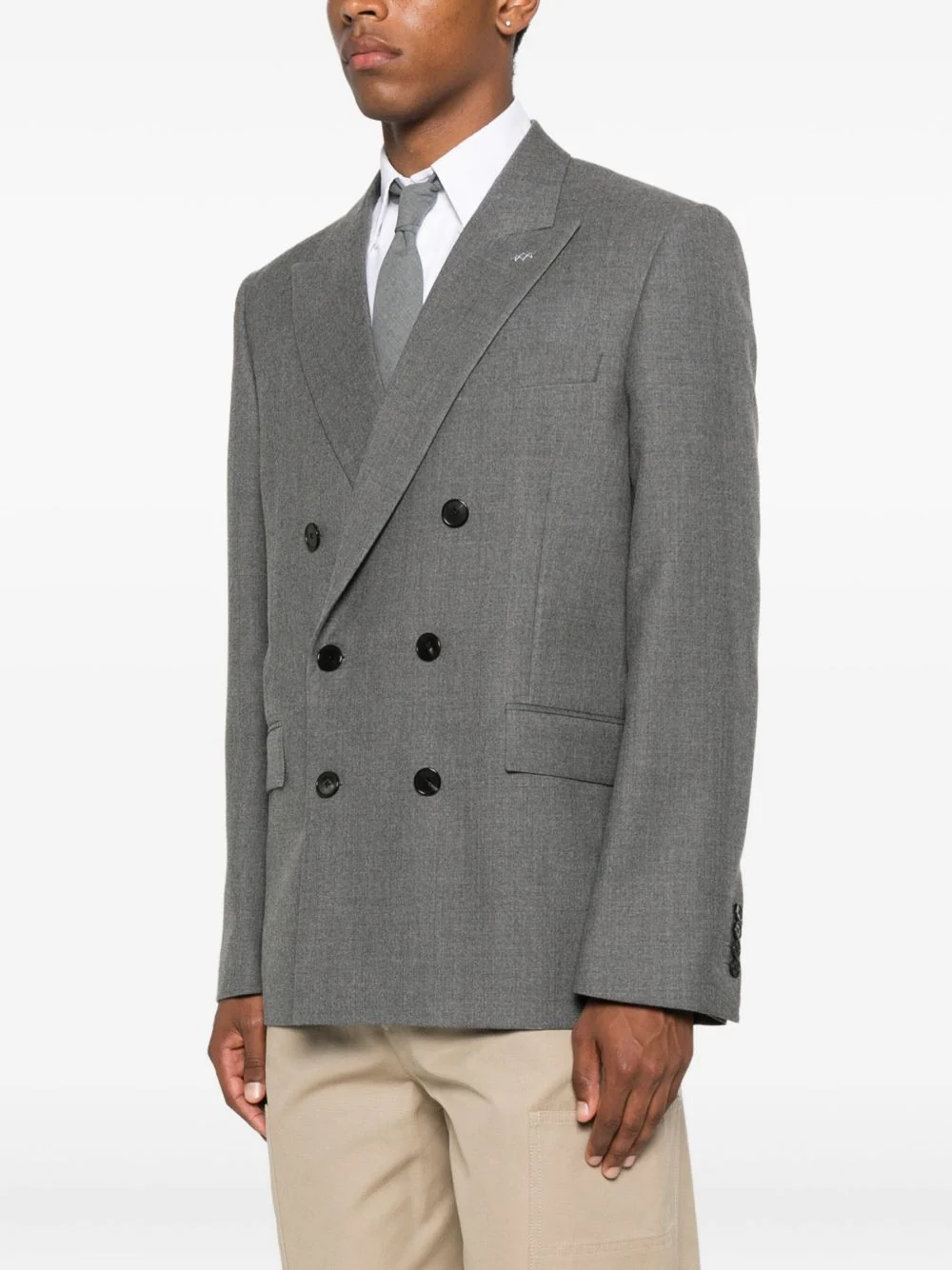 Peak-Lapel Wool Blazer - Image 3