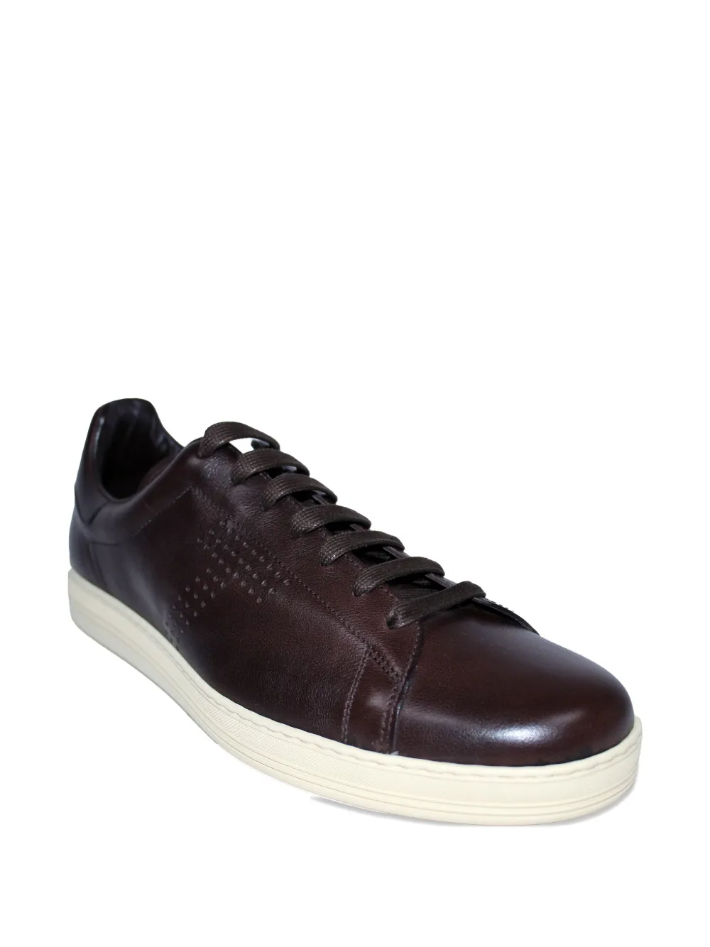 Perforated-Detail Leather Sneakers - Image 2