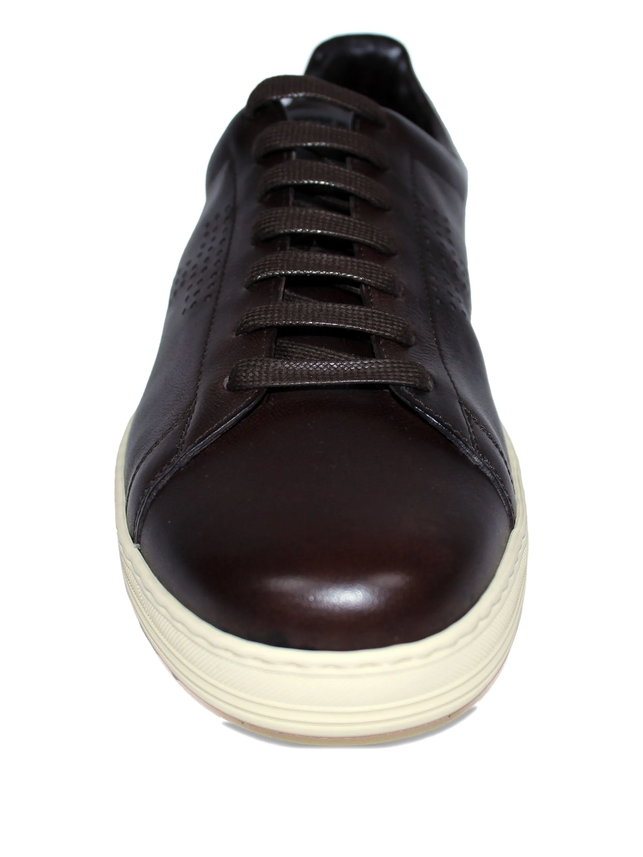 Perforated-Detail Leather Sneakers - Image 4