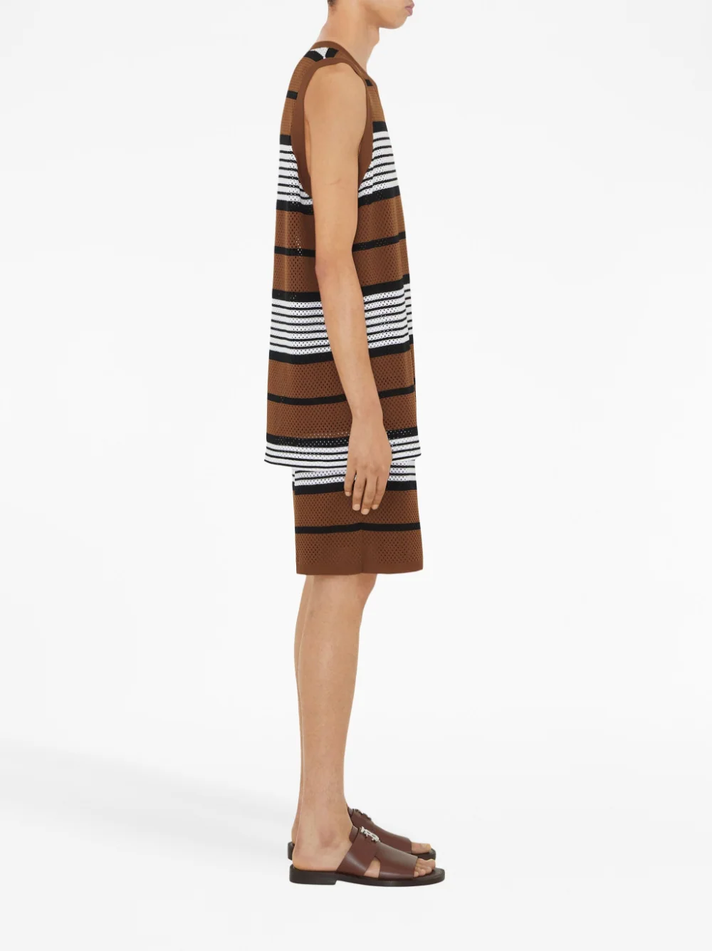 Perforated Striped Bermuda Shorts - Image 3