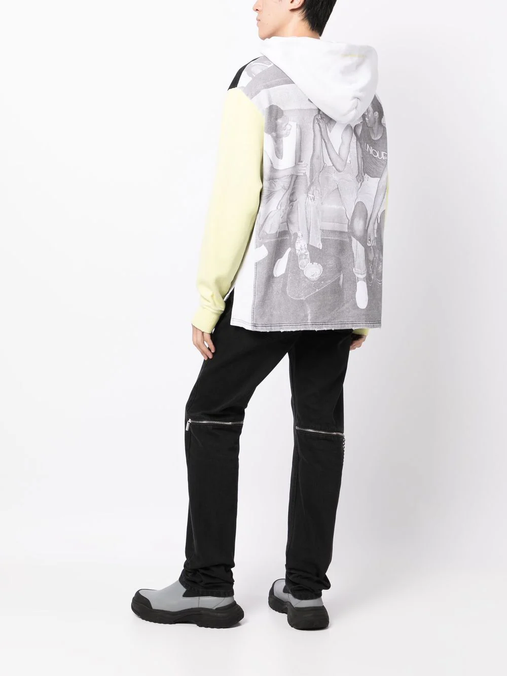 Photograph-Print Colour-Block Hoodie - Image 2