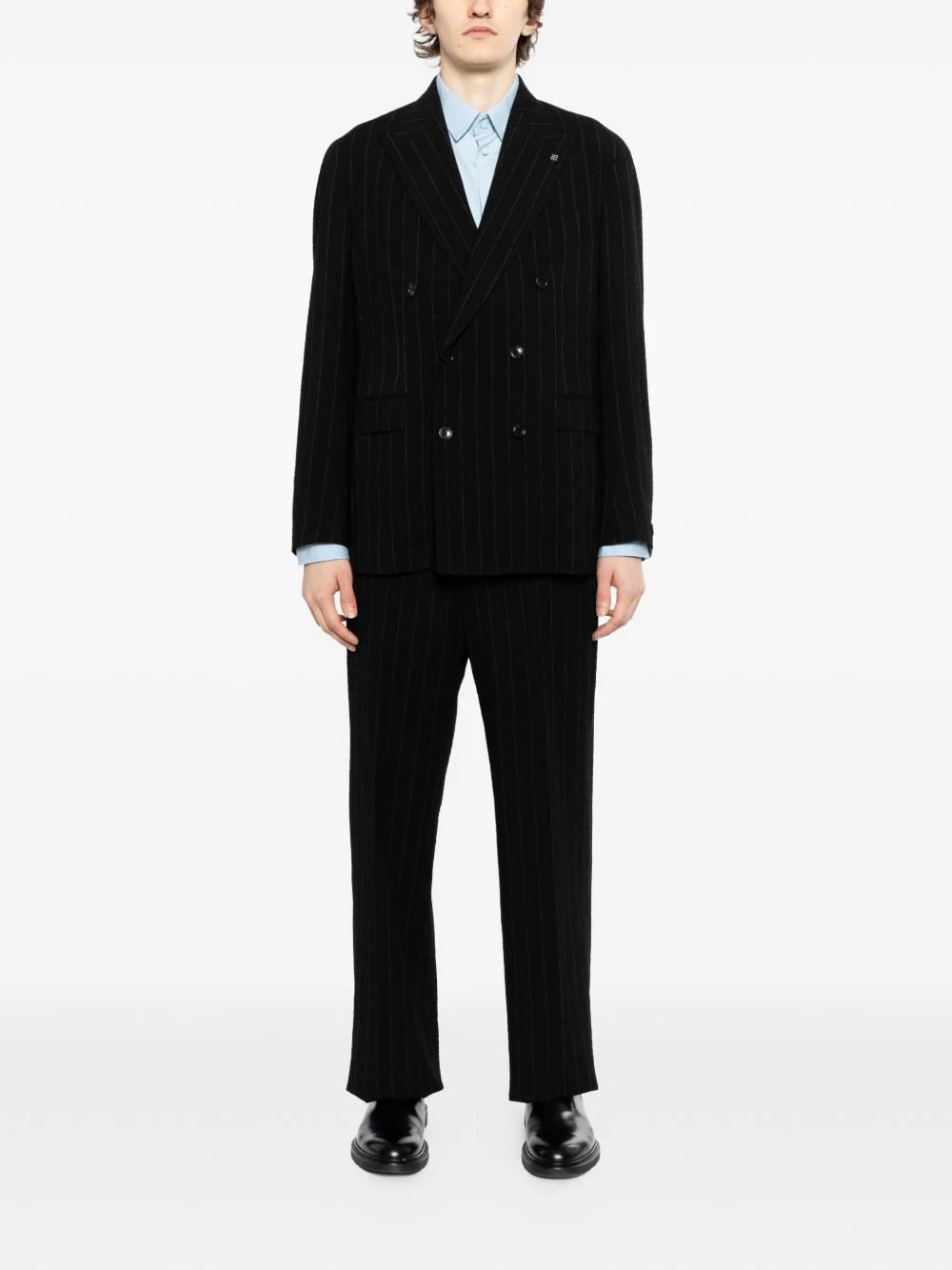 Pinstripe Double-Breasted Suit - Image 4