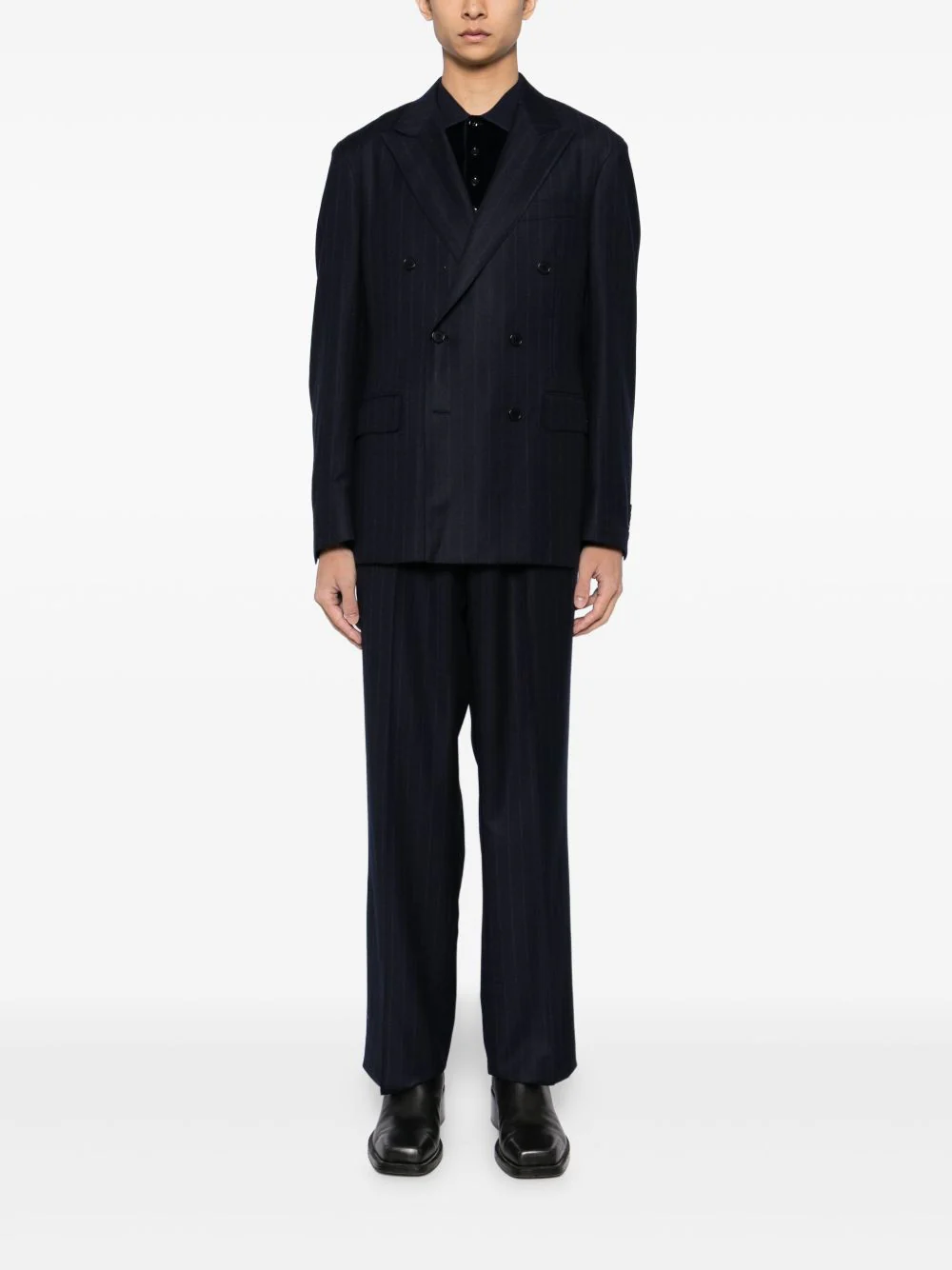 Pinstripe Double-Breasted Suit - Image 3