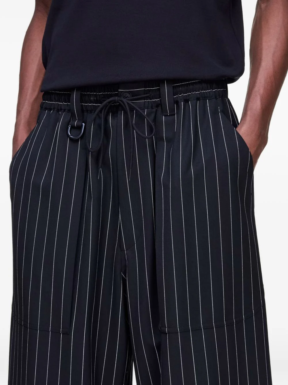 Pinstripe Drawstring Trousers - Image 4