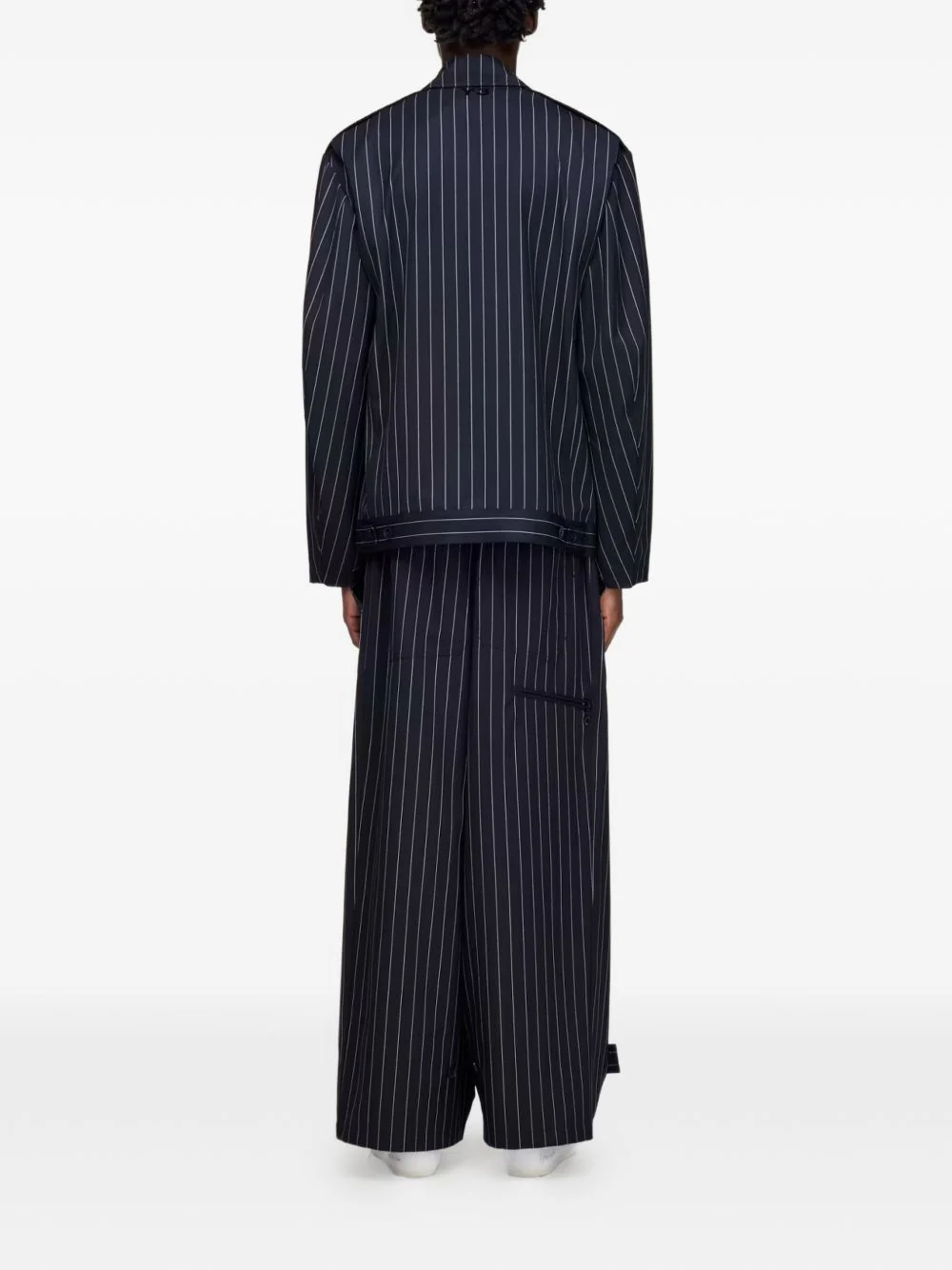 Pinstripe Drawstring Trousers - Image 5