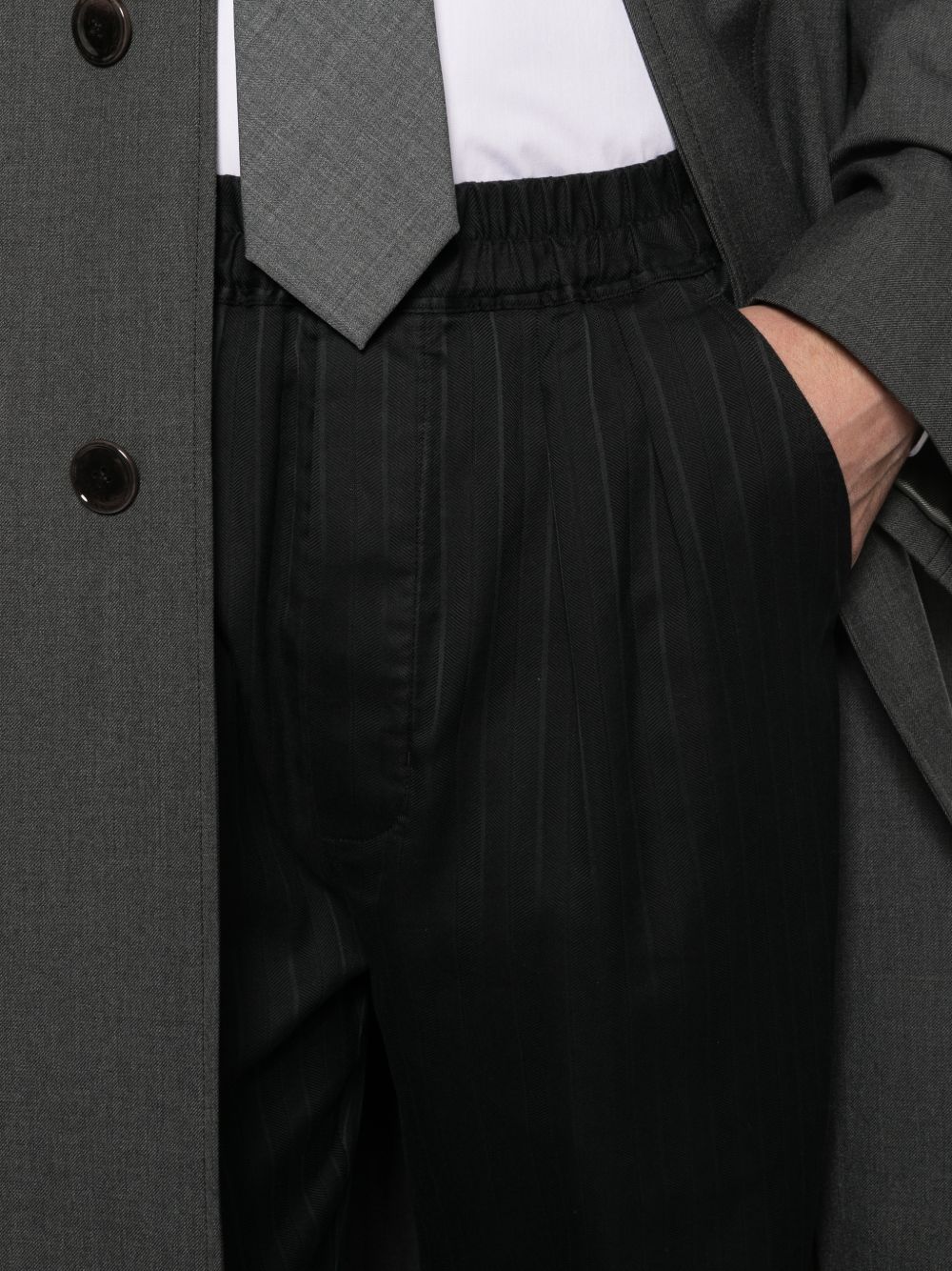 Pinstripe Elasticated Trousers - Image 2