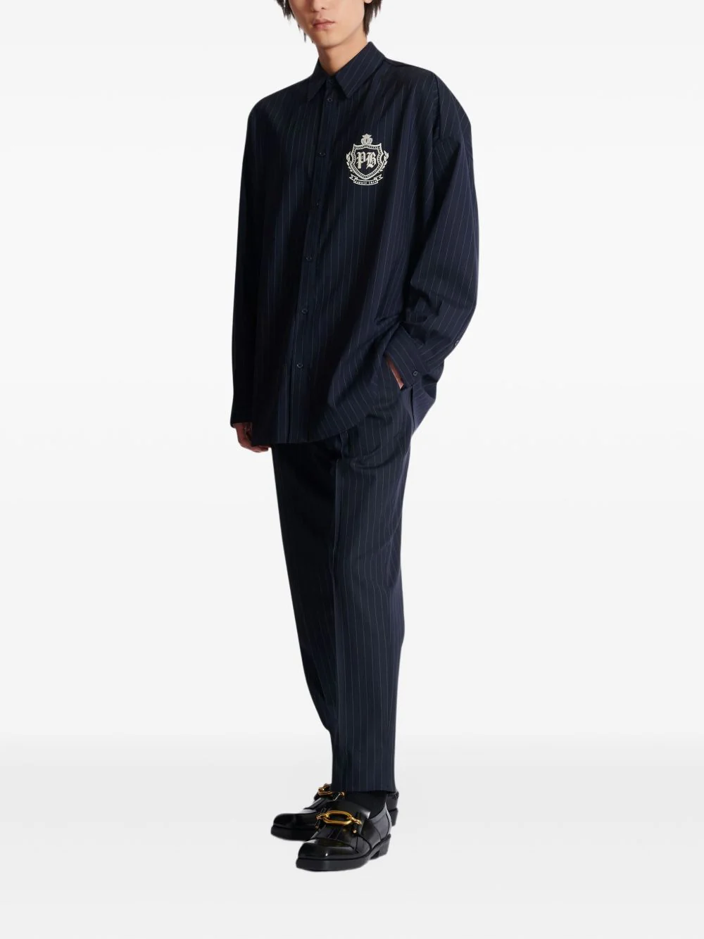 Pinstripe Emblem Shirt - Image 2