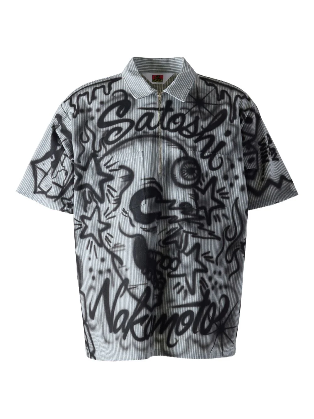 Pinstripe Graphic Polo Shirt