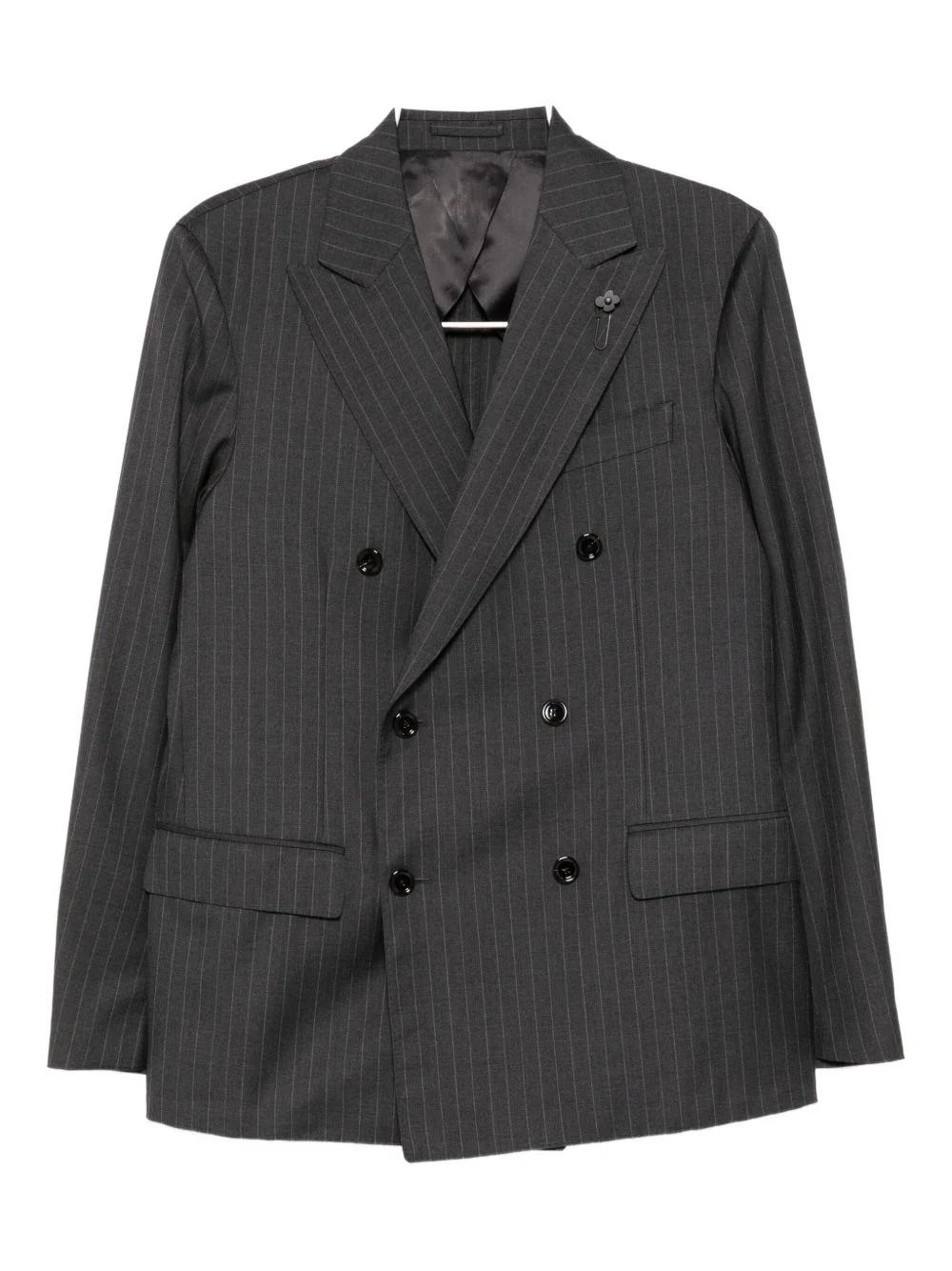 Pinstripe-Pattern Double-Breasted Suit