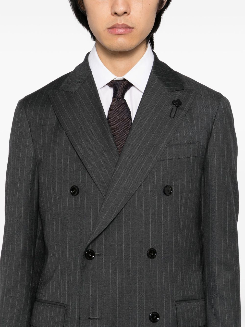 Pinstripe-Pattern Double-Breasted Suit - Image 2