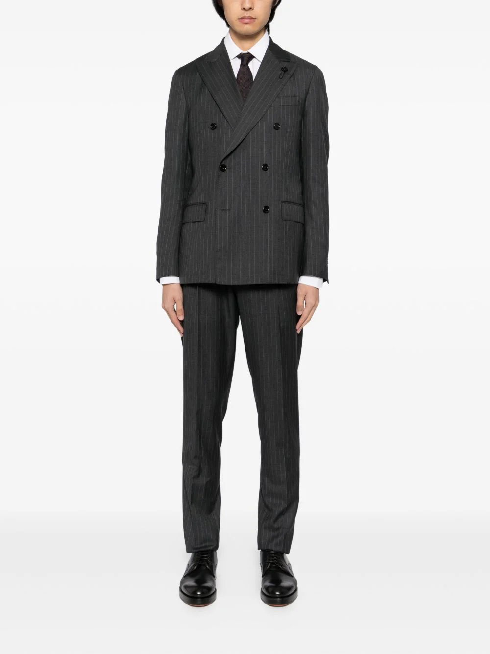 Pinstripe-Pattern Double-Breasted Suit - Image 4