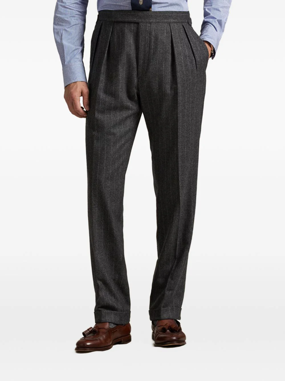 Pinstripe-Pattern Double-Breasted Suit - Image 2