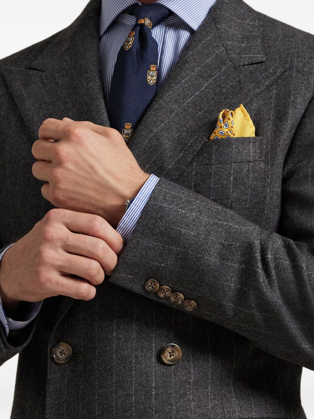 Pinstripe-Pattern Double-Breasted Suit - Image 3