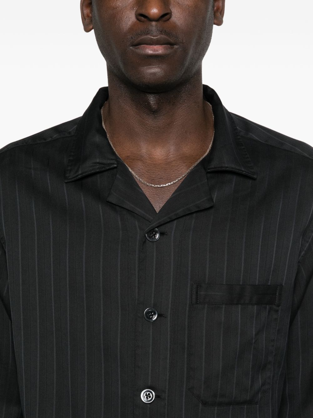 Pinstripe-Pattern Pocket Shirt - Image 2