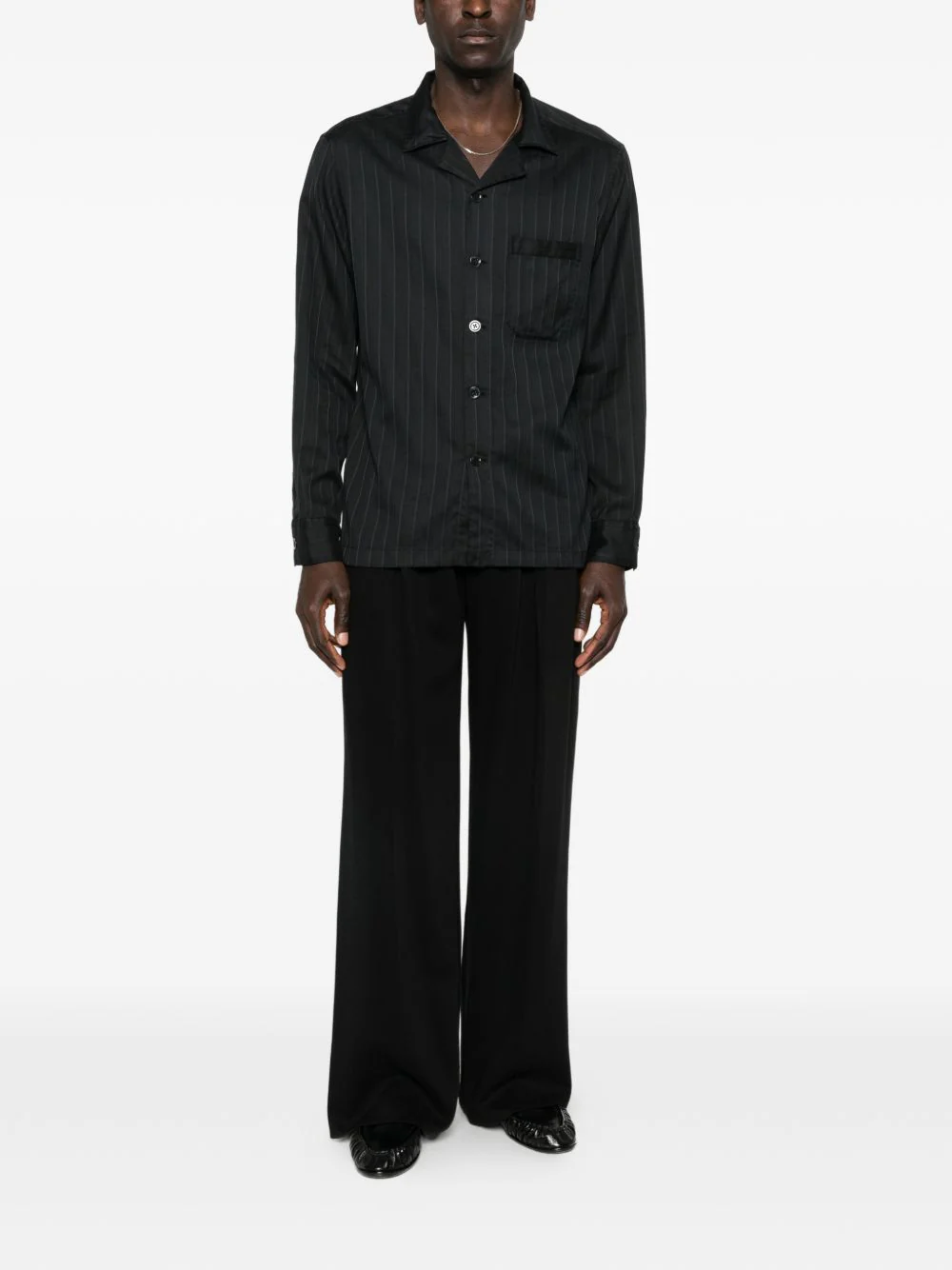 Pinstripe-Pattern Pocket Shirt - Image 3