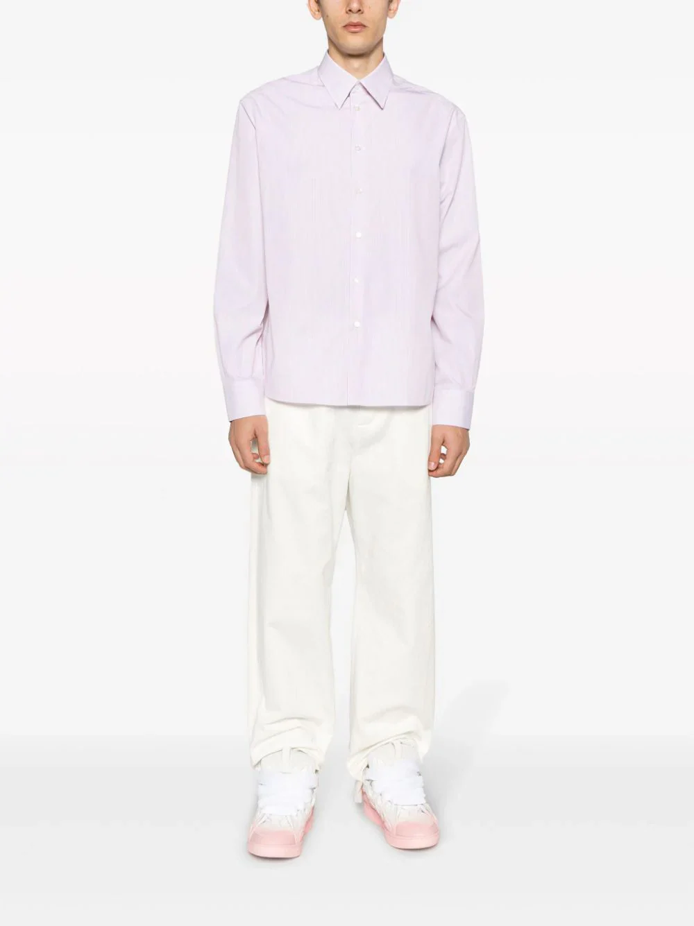 Pinstripe-Print Cotton Shirt - Image 2