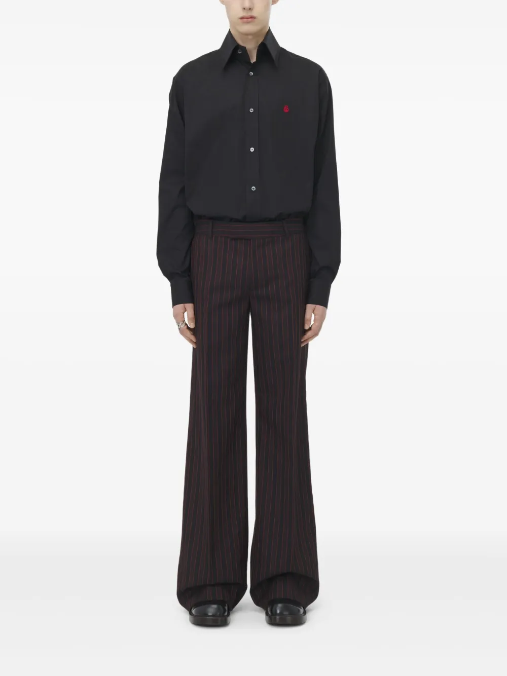 Pinstripe Tailored Trousers - Image 2
