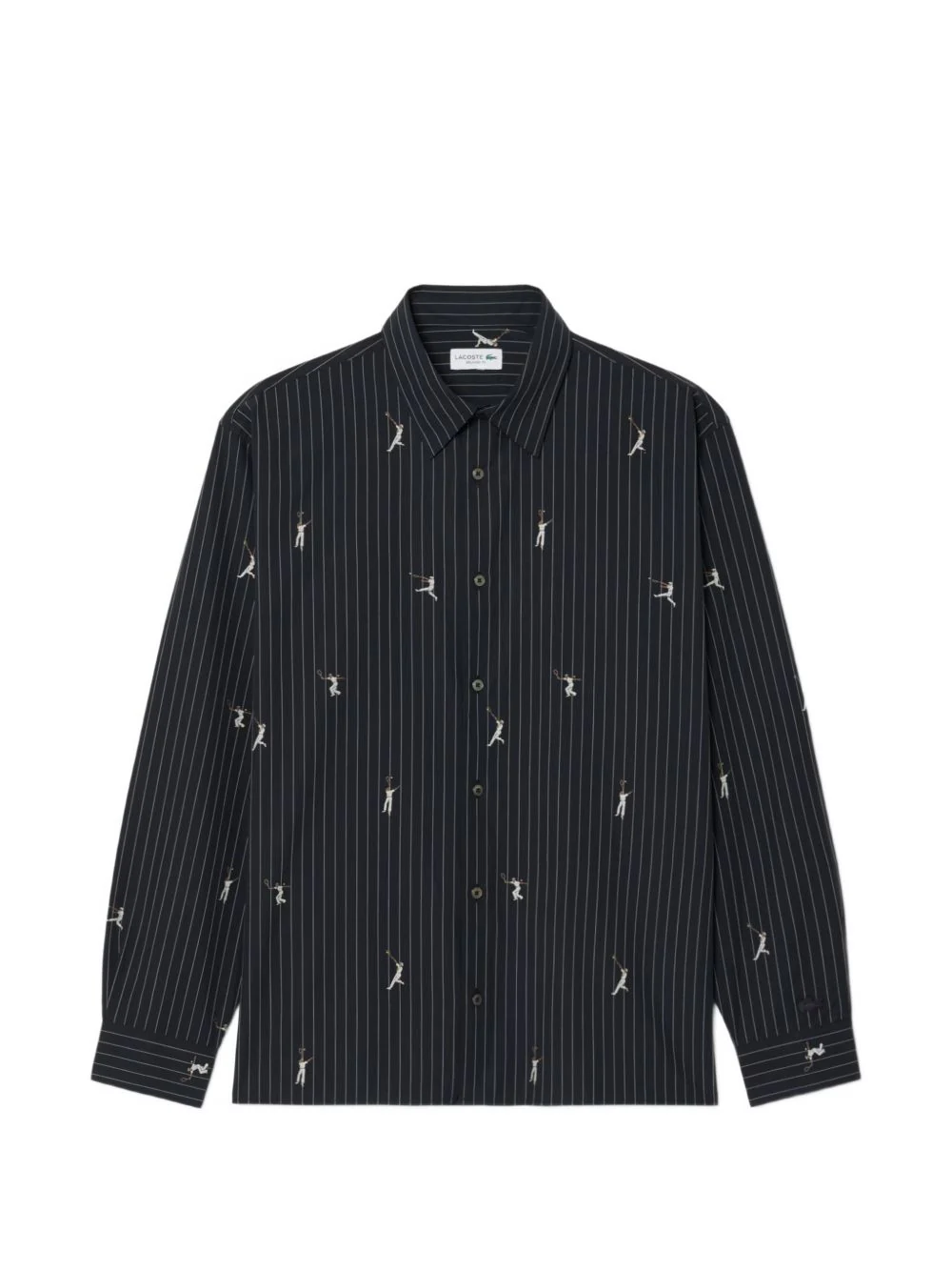 Pinstripe Tennis-Print Shirt