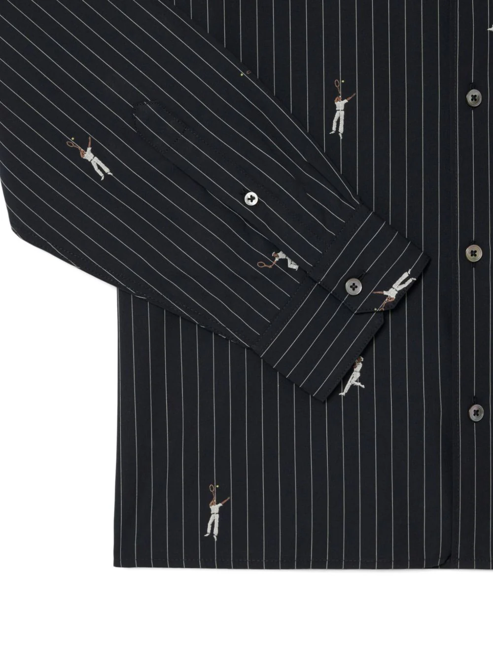 Pinstripe Tennis-Print Shirt - Image 3