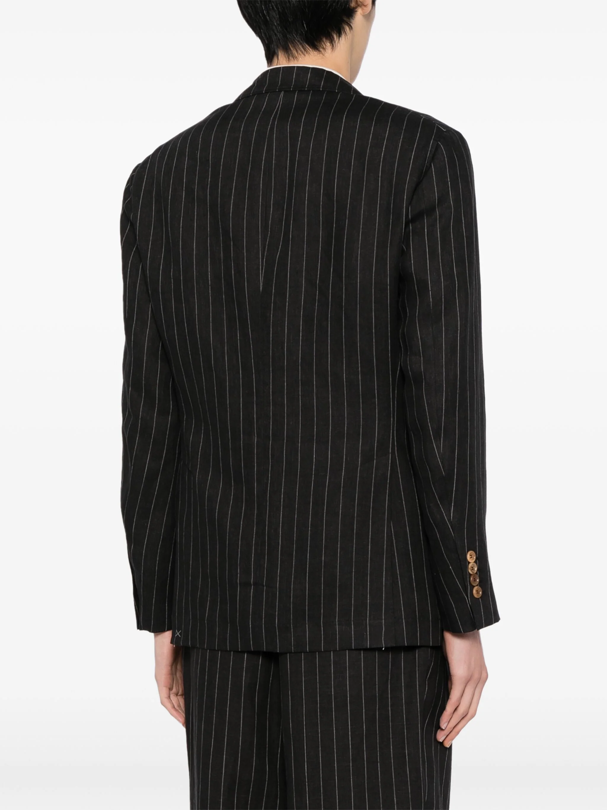 Pinstripe Virgin Wool Blazer - Image 4