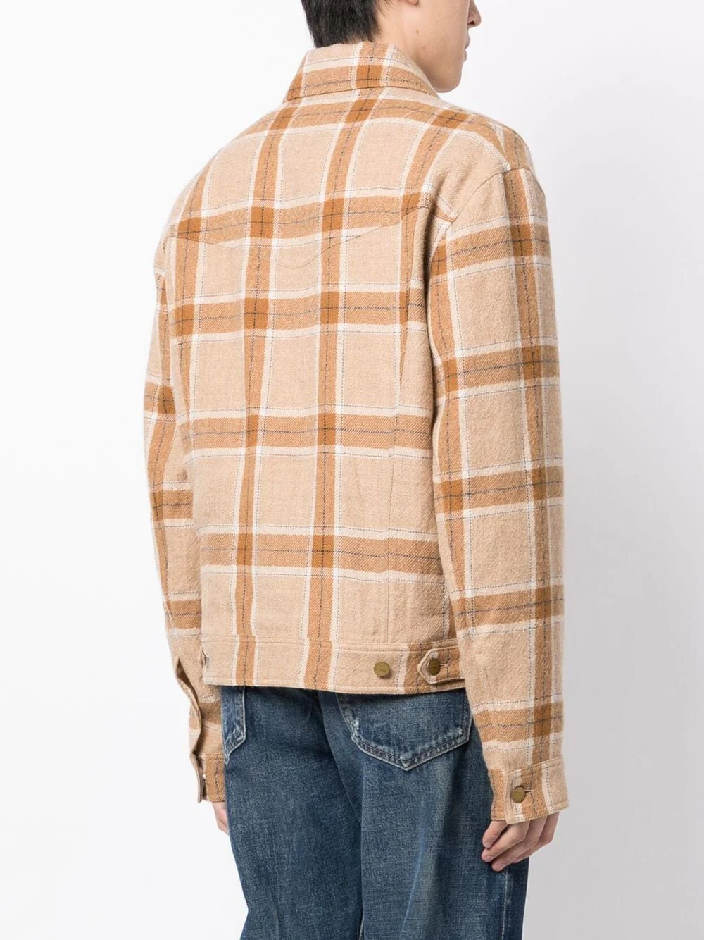 Plaid-Check Print Shirt Jacket - Image 5
