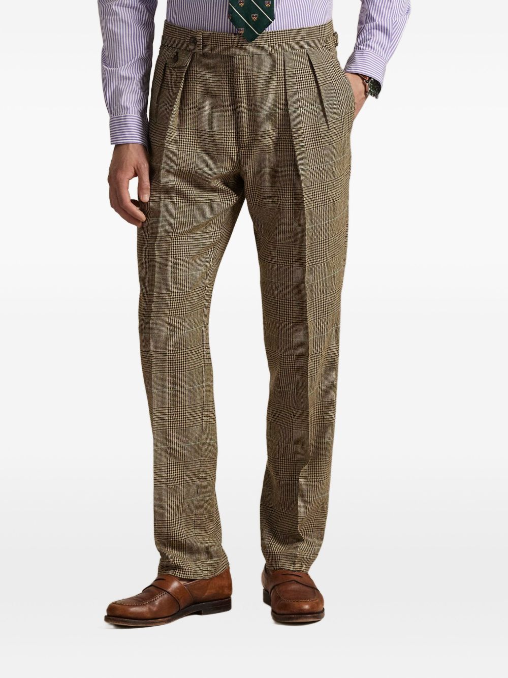 Pleated Check Trousers - Image 3