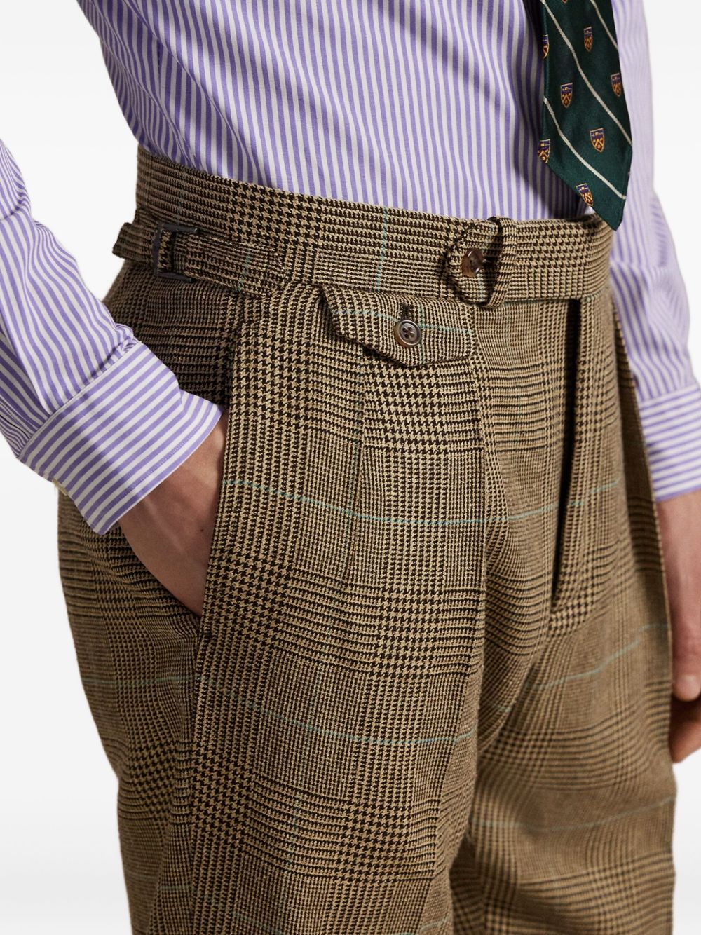 Pleated Check Trousers - Image 5