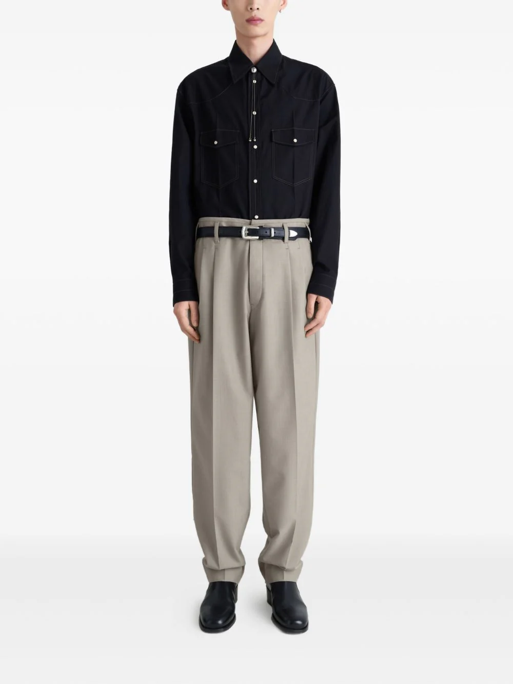 Pleated-Front Side-Adjustable Trousers - Image 2