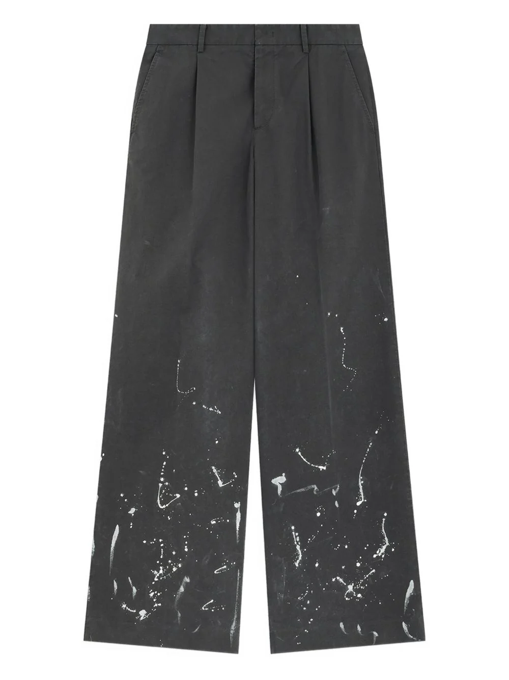 Pleated Paint-Splatter Trousers