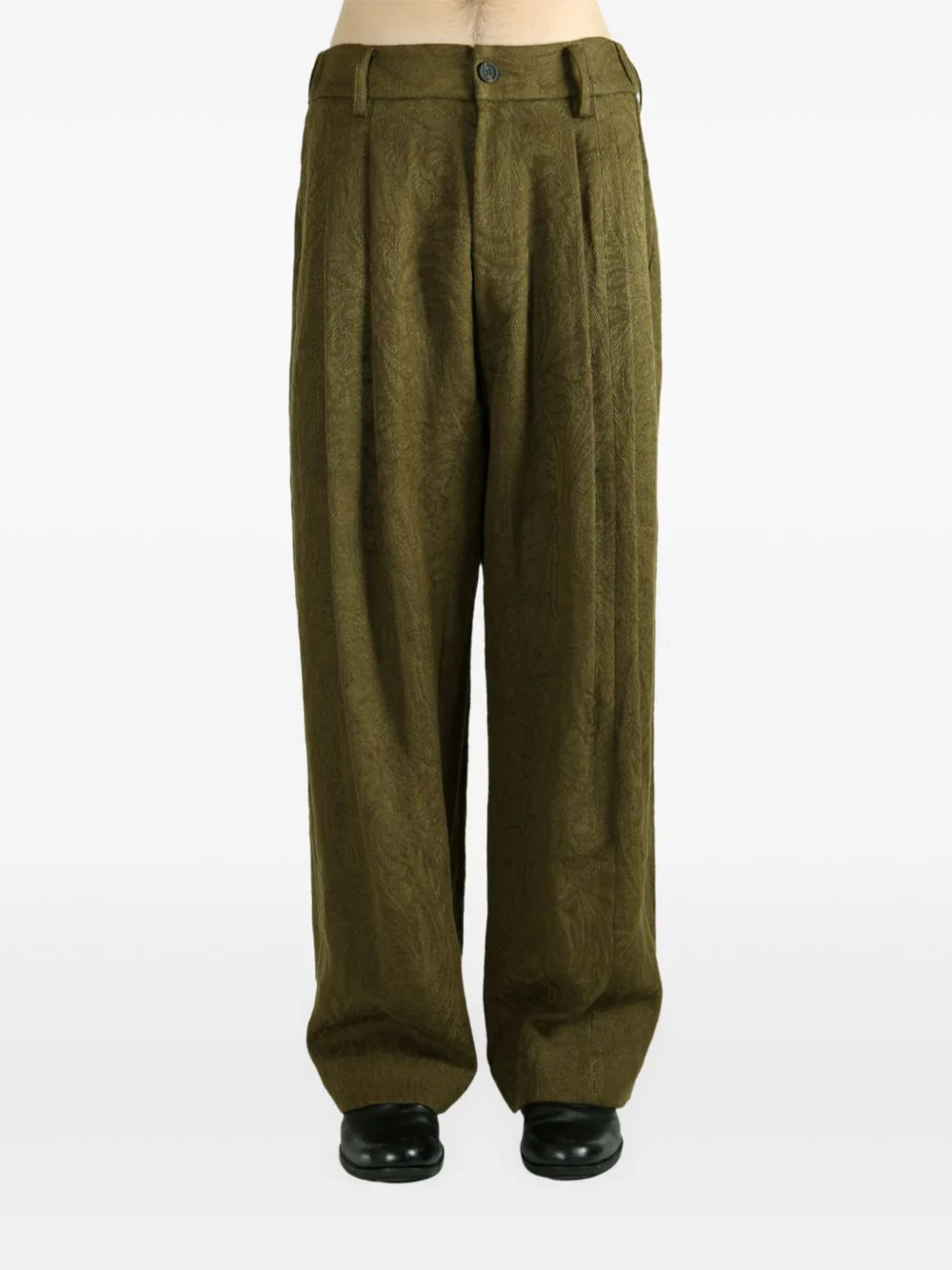Pleated Patterned Trousers - Image 2