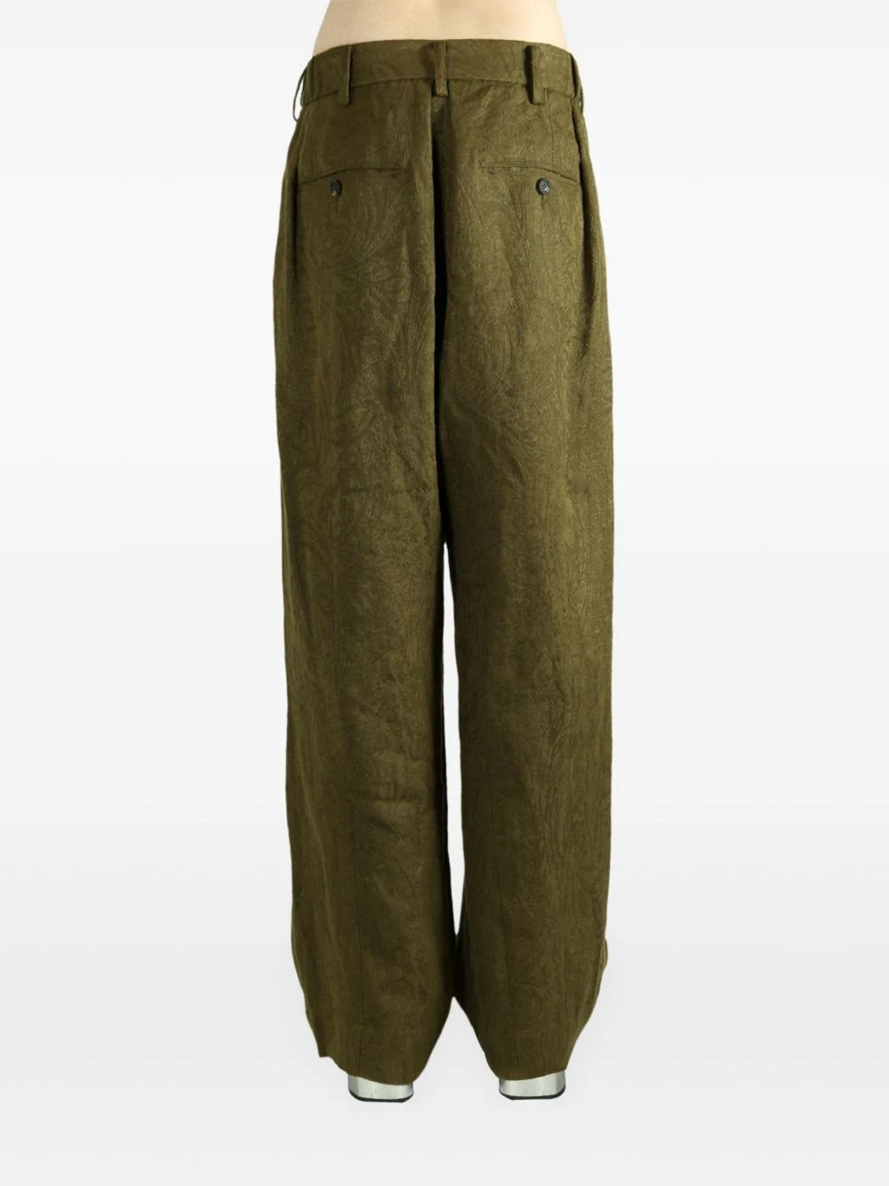 Pleated Patterned Trousers - Image 4