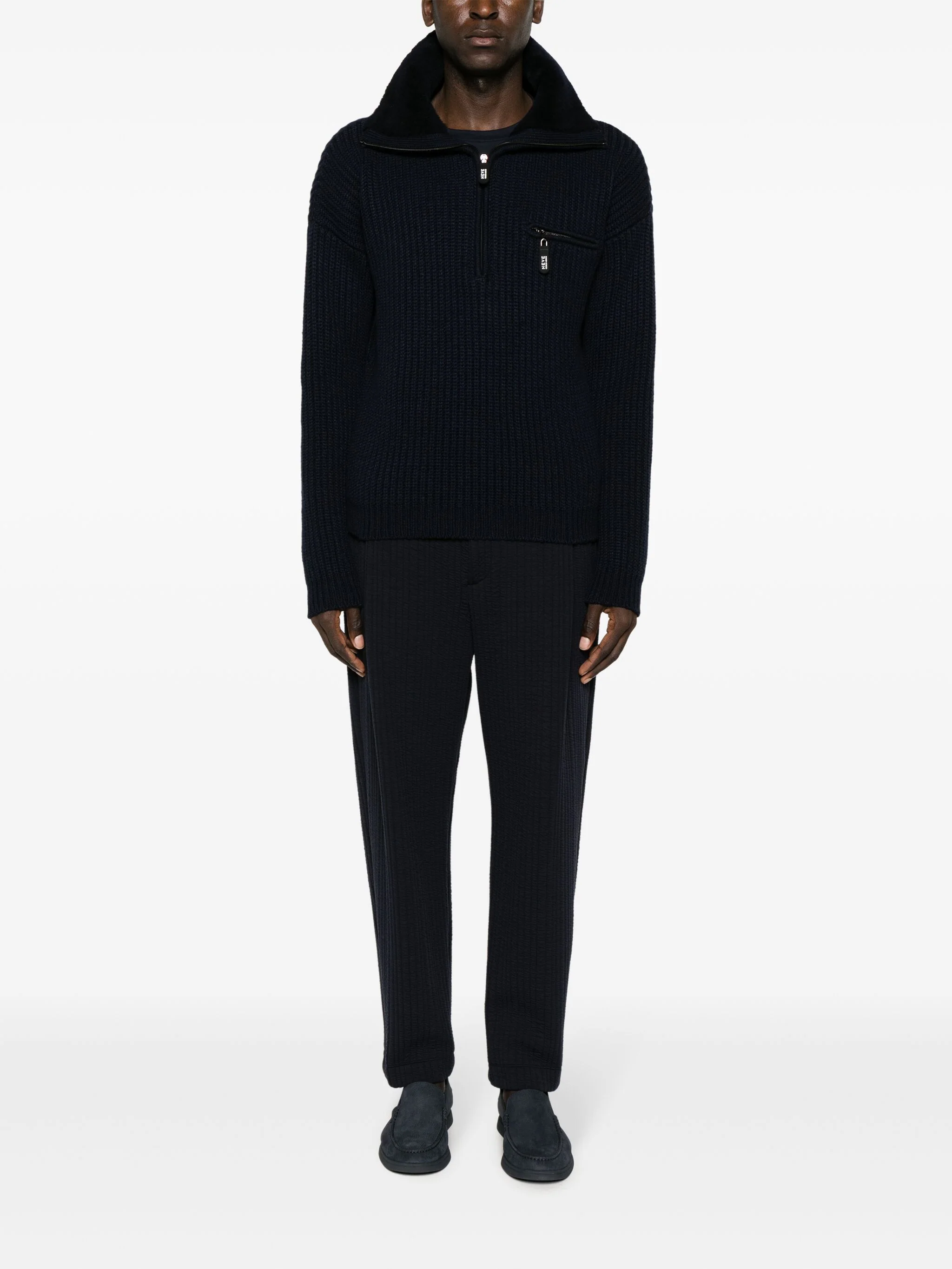 Pleated Quilted Tapered Trousers - Image 2