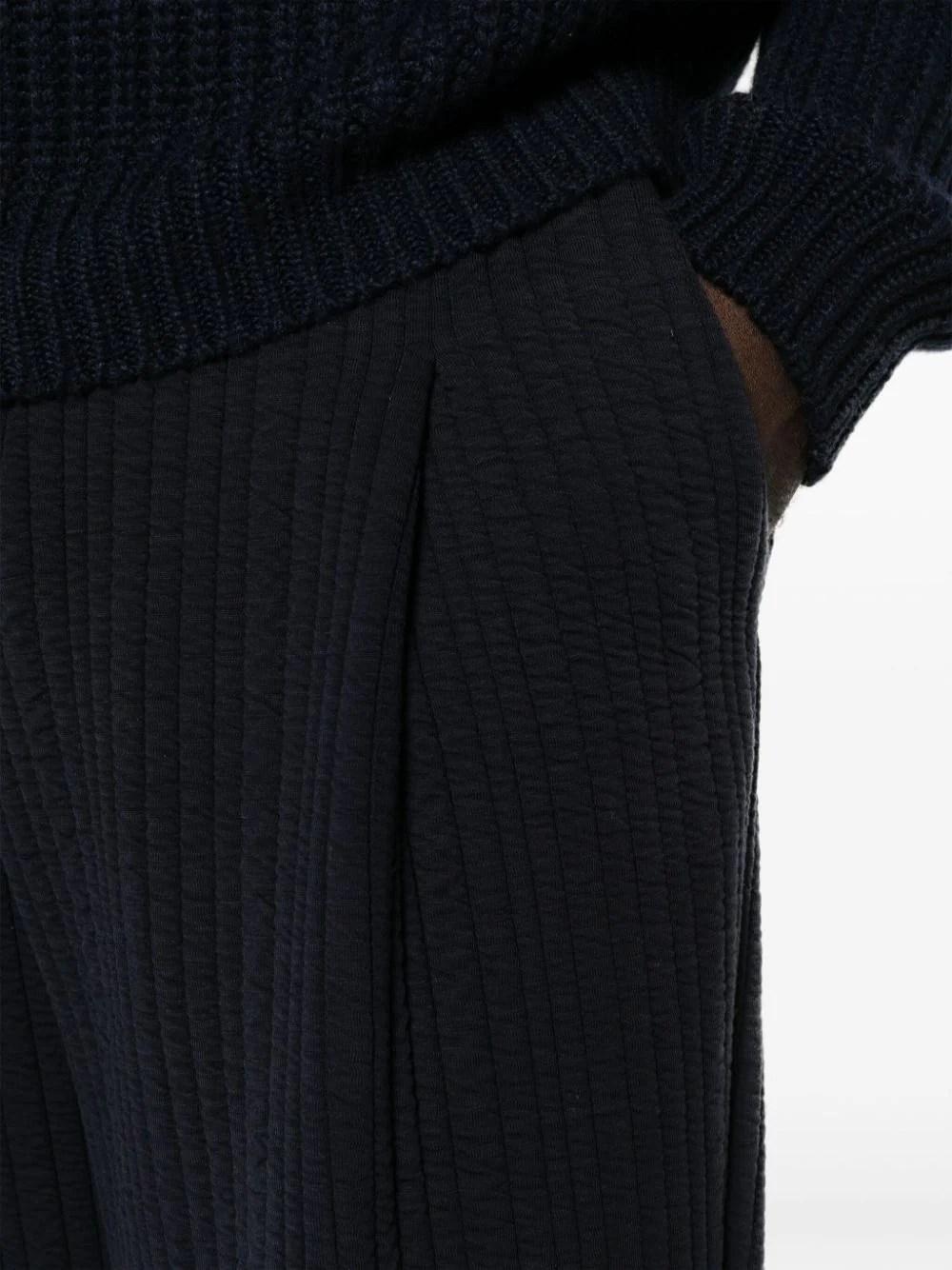 Pleated Quilted Tapered Trousers - Image 5