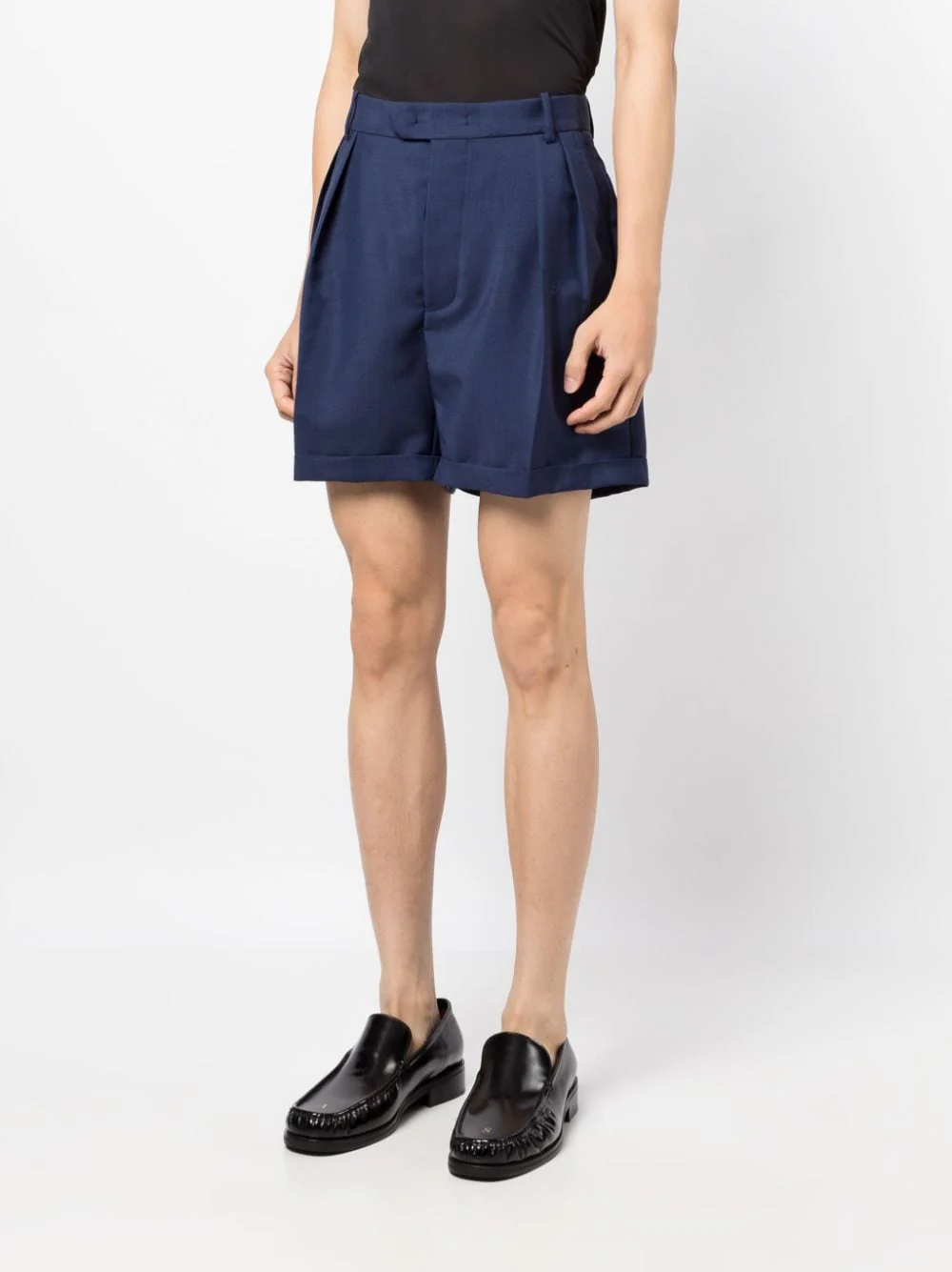 Pleated Twill Tailored Shorts - Image 4