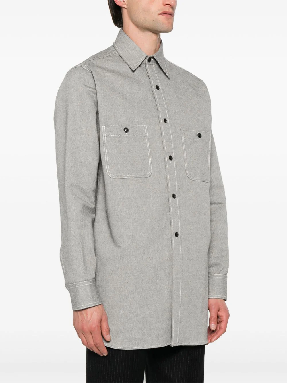 Pointed-Collar Cotton Shirt - Image 2