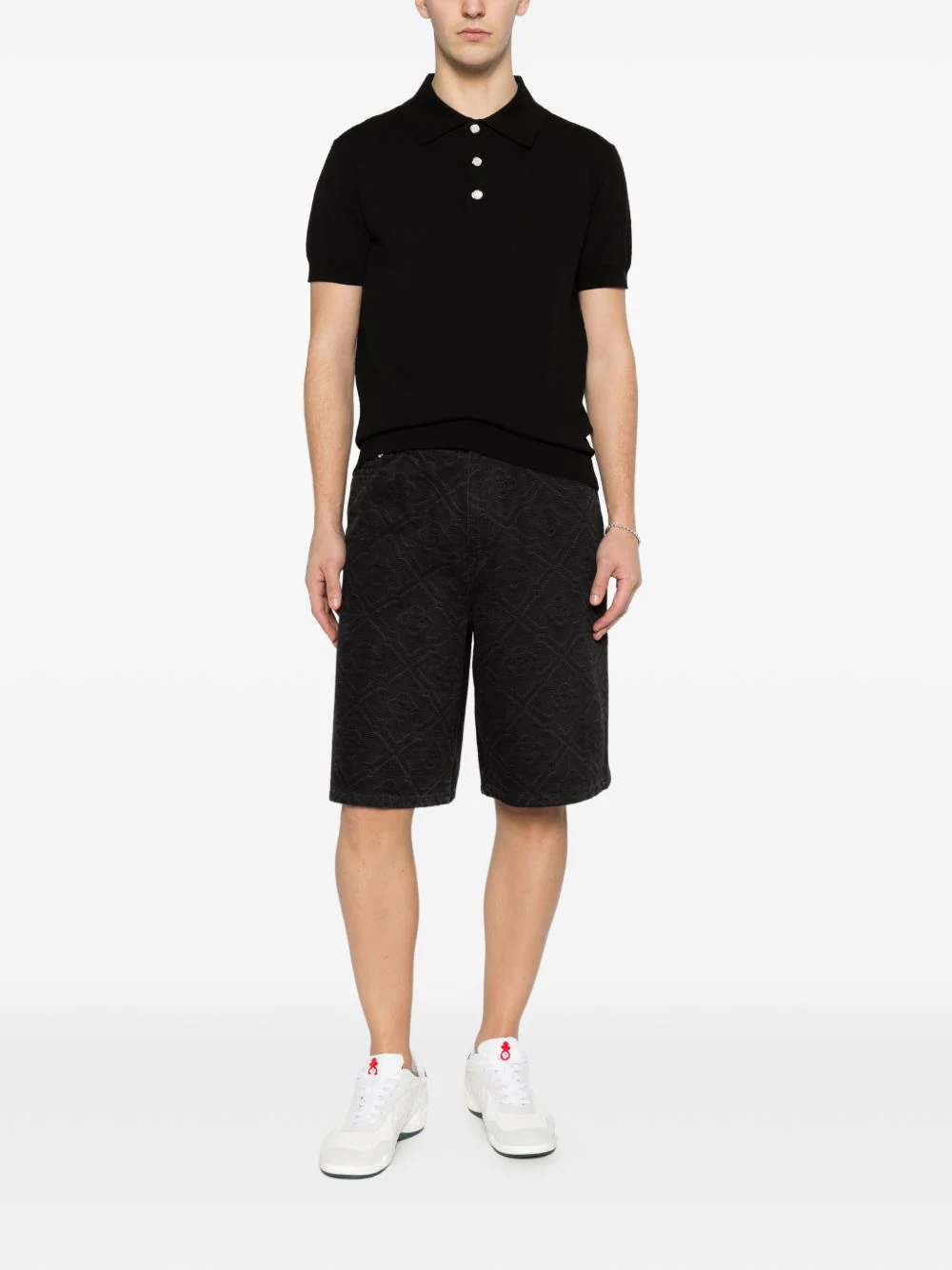 Pointelle Monogram Polo Shirt - Image 2