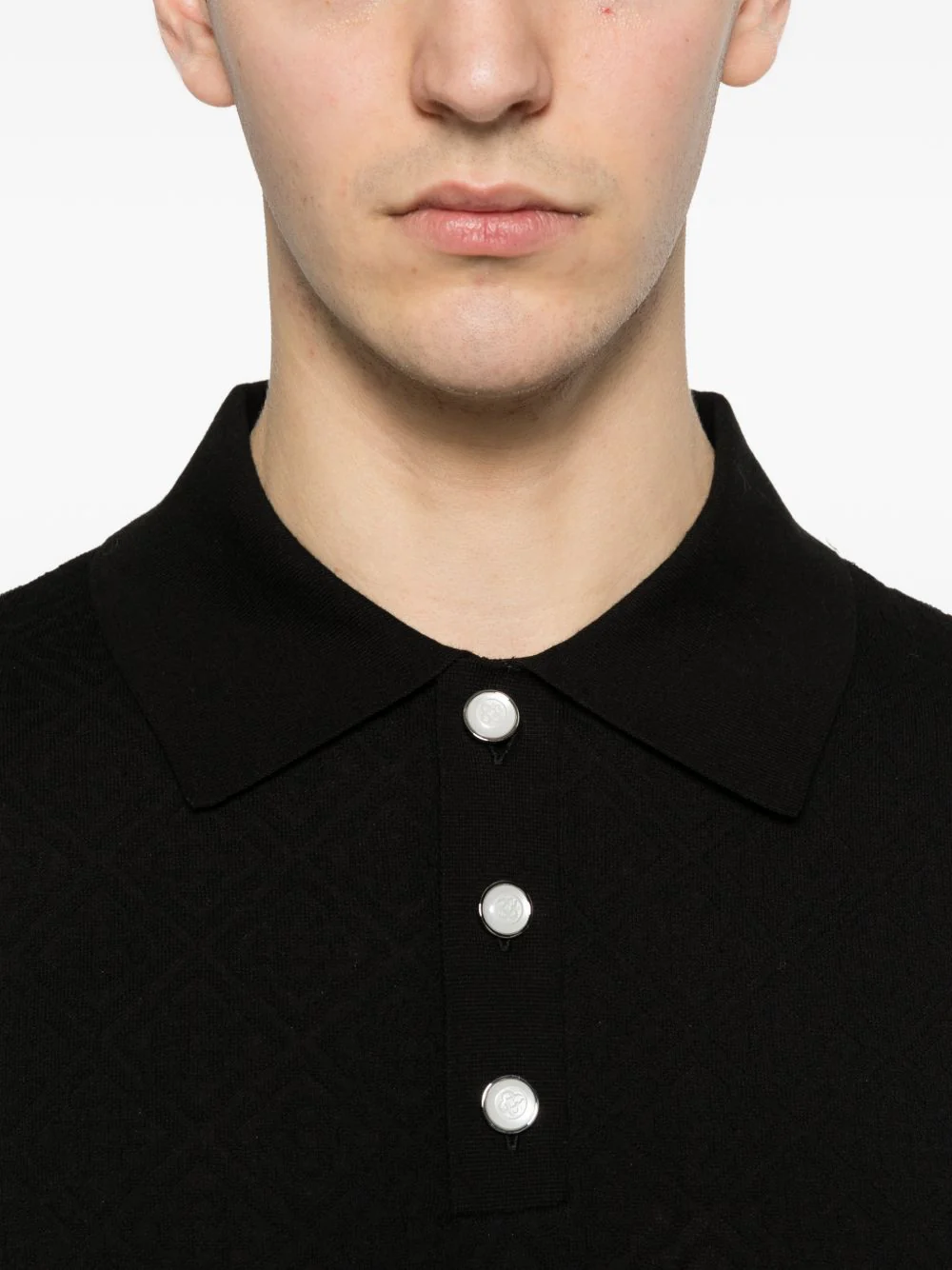Pointelle Monogram Polo Shirt - Image 3