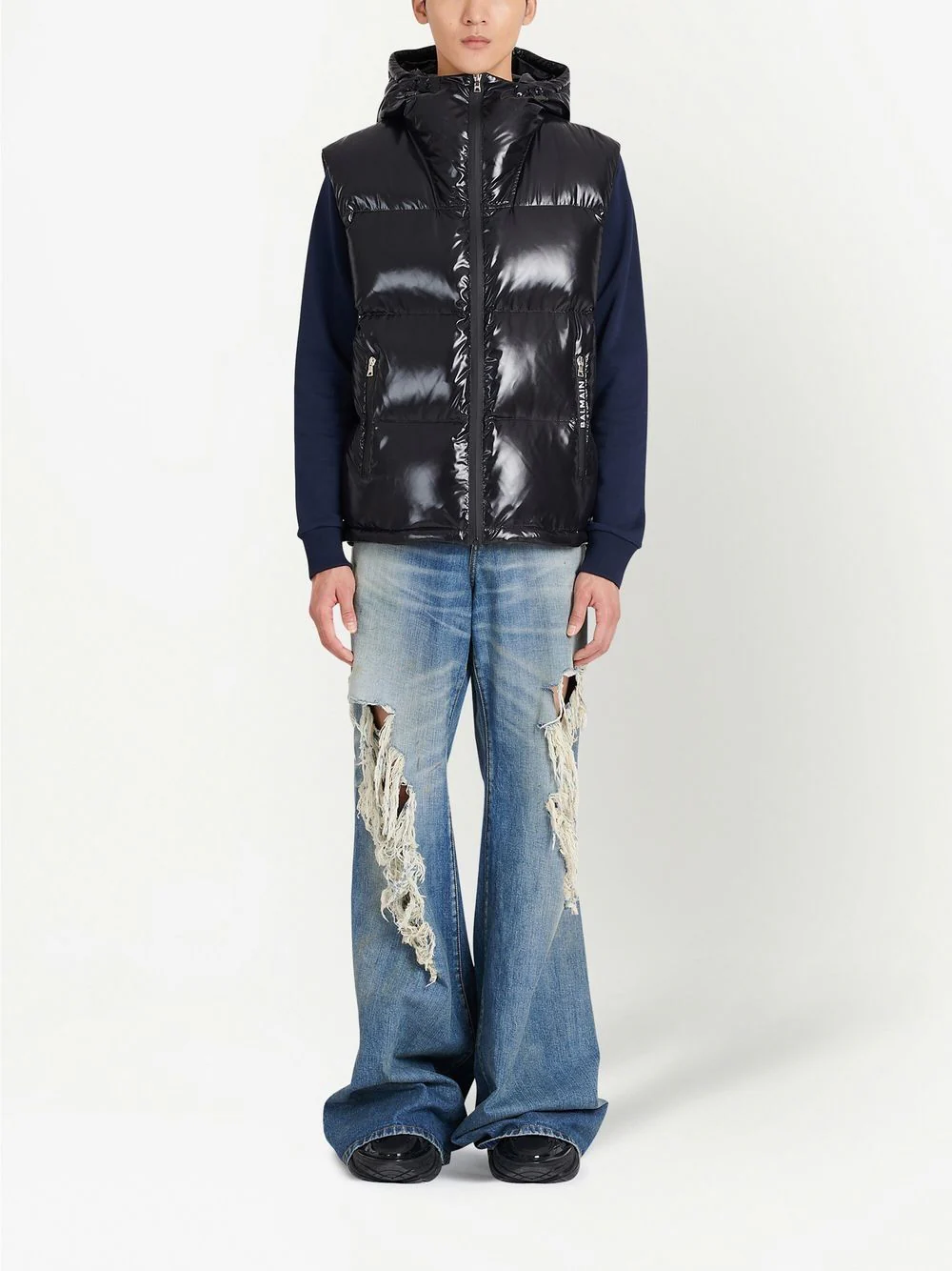 Puffer Hooded Sleeveless Jacket - Image 3